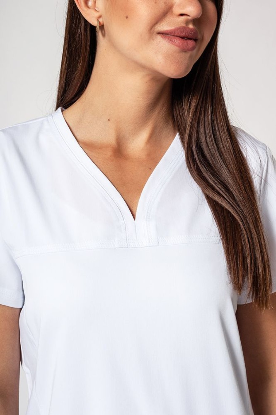 Ona Adar Medical Uniforms | Bluza Damska Adar Uniforms Sweetheart Biala