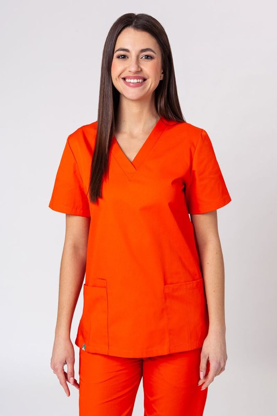 Ona Sunrise Uniforms | Komplet Medyczny Damski Sunrise Uniforms Basic Classic (Bluza Light, Spodnie Regular) Pomaranczowy