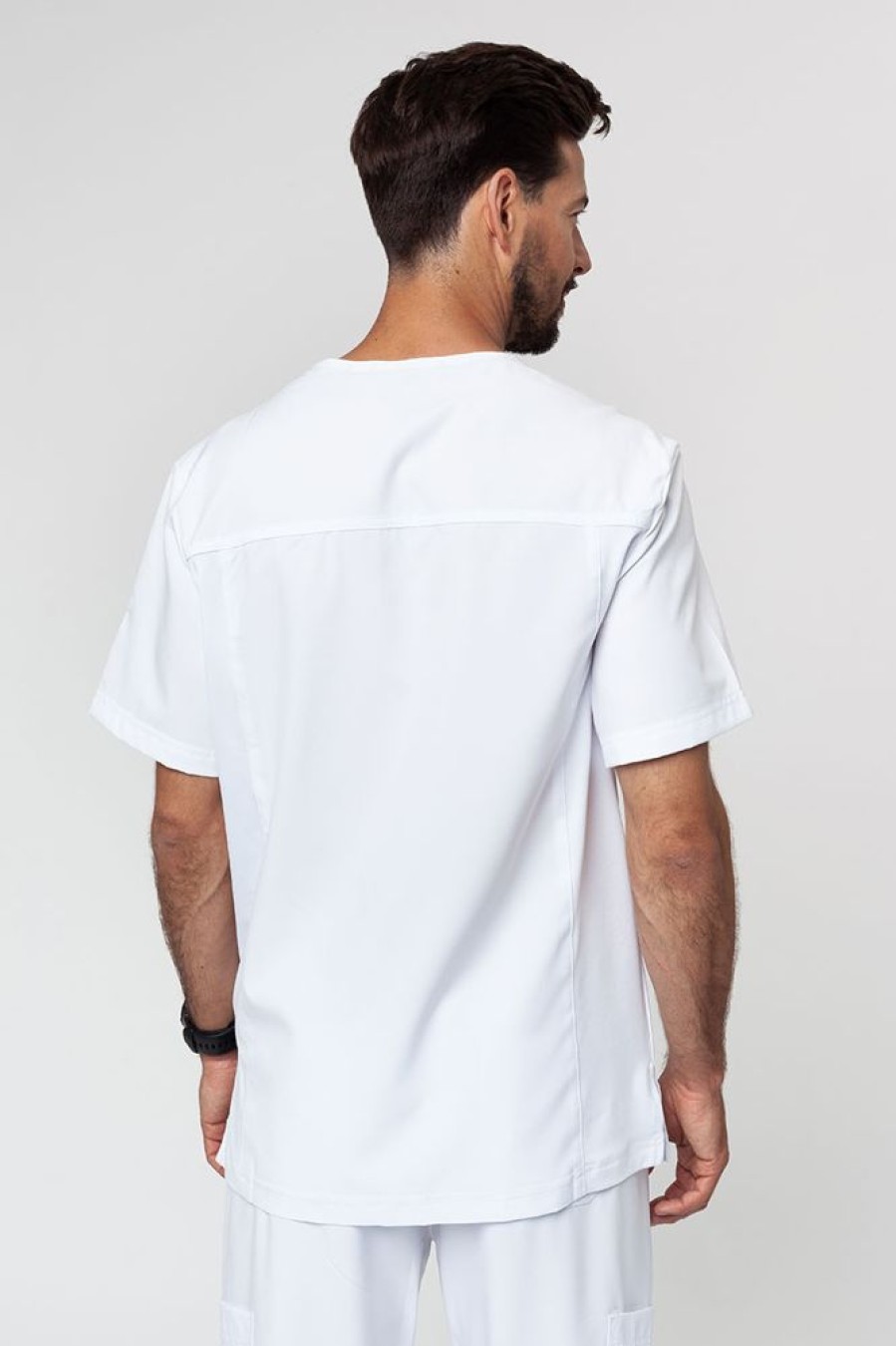 On Maevn Uniforms | Bluza Medyczna Meska Maevn Momentum Men V-Neck Biala