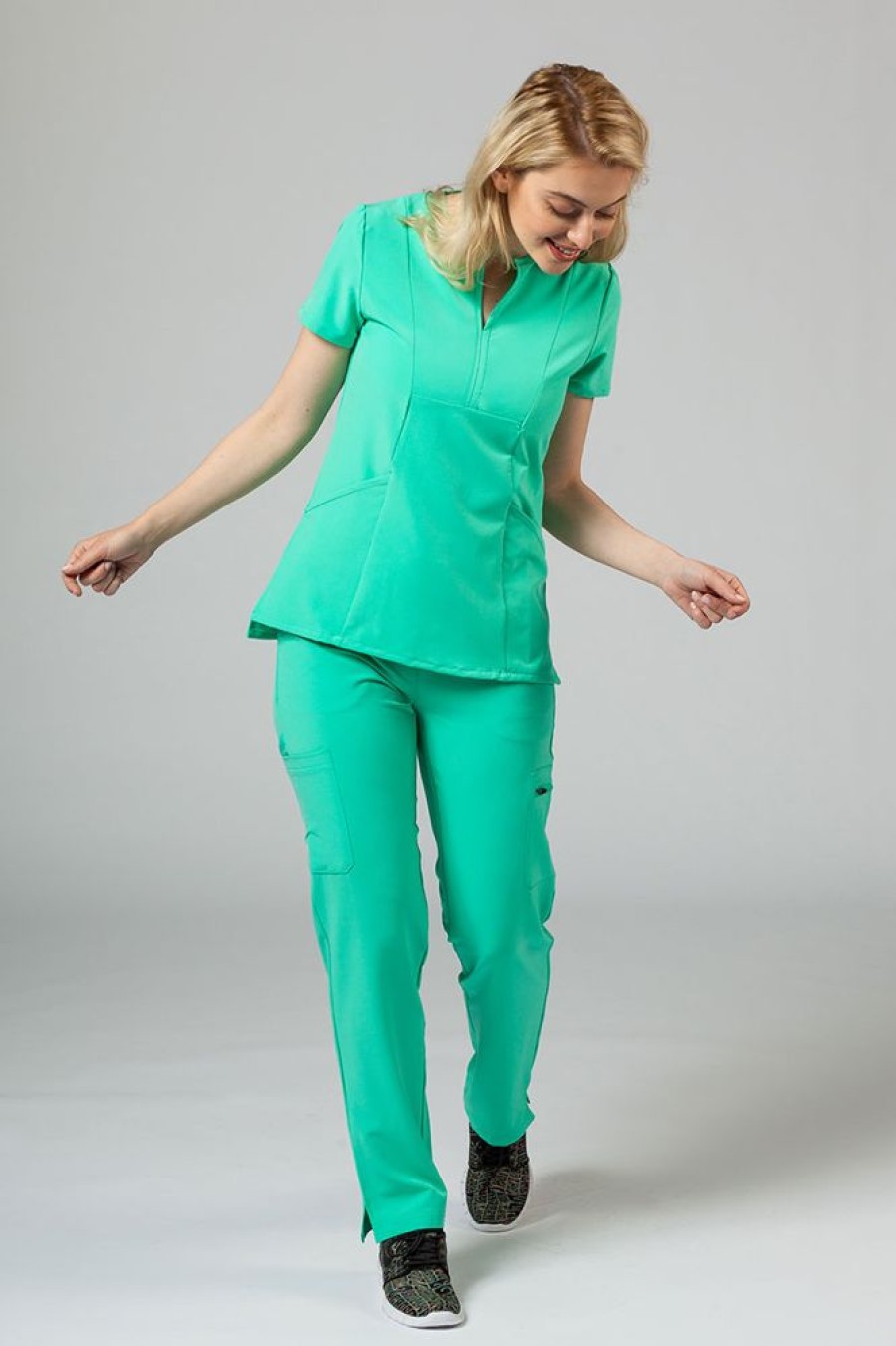 Ona Adar Medical Uniforms | Spodnie Damskie Adar Uniforms Skinny Leg Cargo Jasnozielone