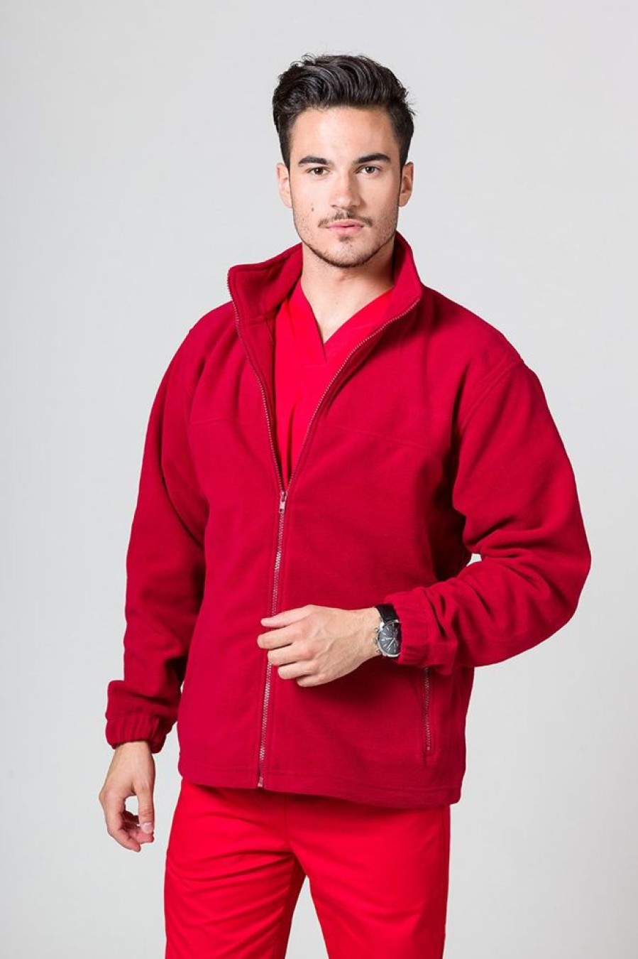 On Malfini | Bluza Polarowa Meska Malfini Fleece Jacket Czerwona