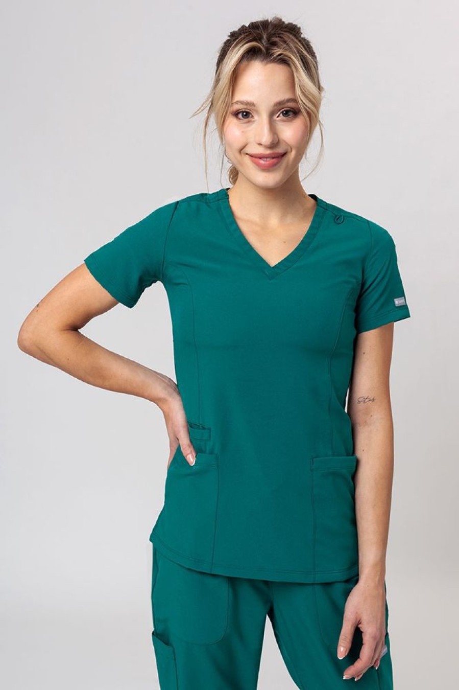 Ona Maevn Uniforms | Komplet Medyczny Damski Maevn Momentum (Bluza Double V-Neck, Spodnie 6-Pocket) Zielony