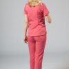 Ona Adar Medical Uniforms | Komplet Medyczny Adar Uniforms Yoga Rozowy (Z Bluza Modern - Elastic)