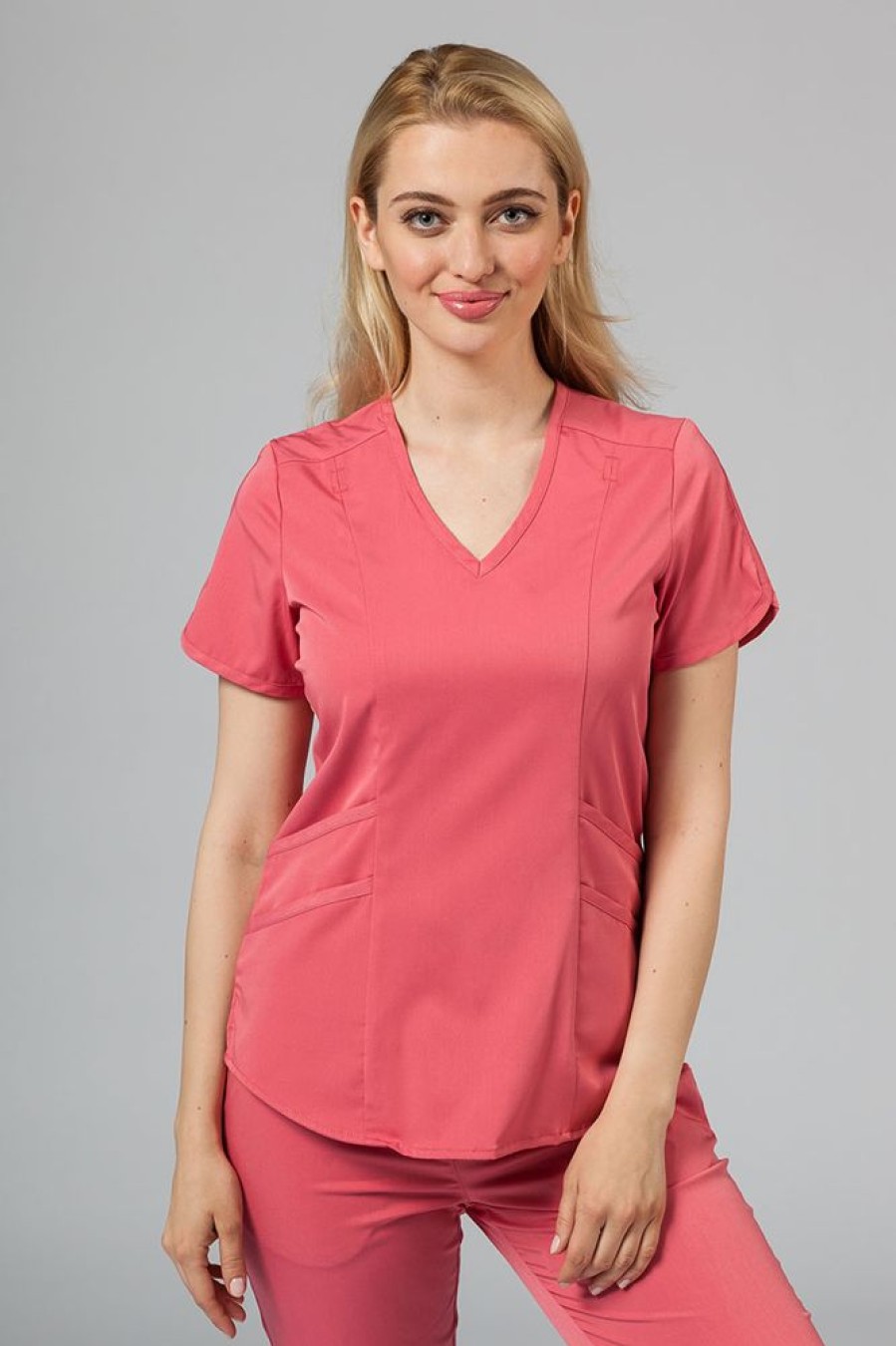 Ona Adar Medical Uniforms | Komplet Medyczny Adar Uniforms Yoga Rozowy (Z Bluza Modern - Elastic)