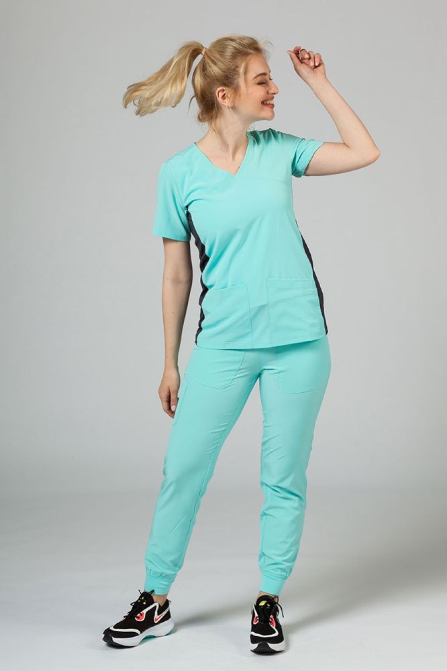 Ona Maevn Uniforms | Bluza Damska Maevn Matrix Impulse Asymetric Mietowa (Aruba)