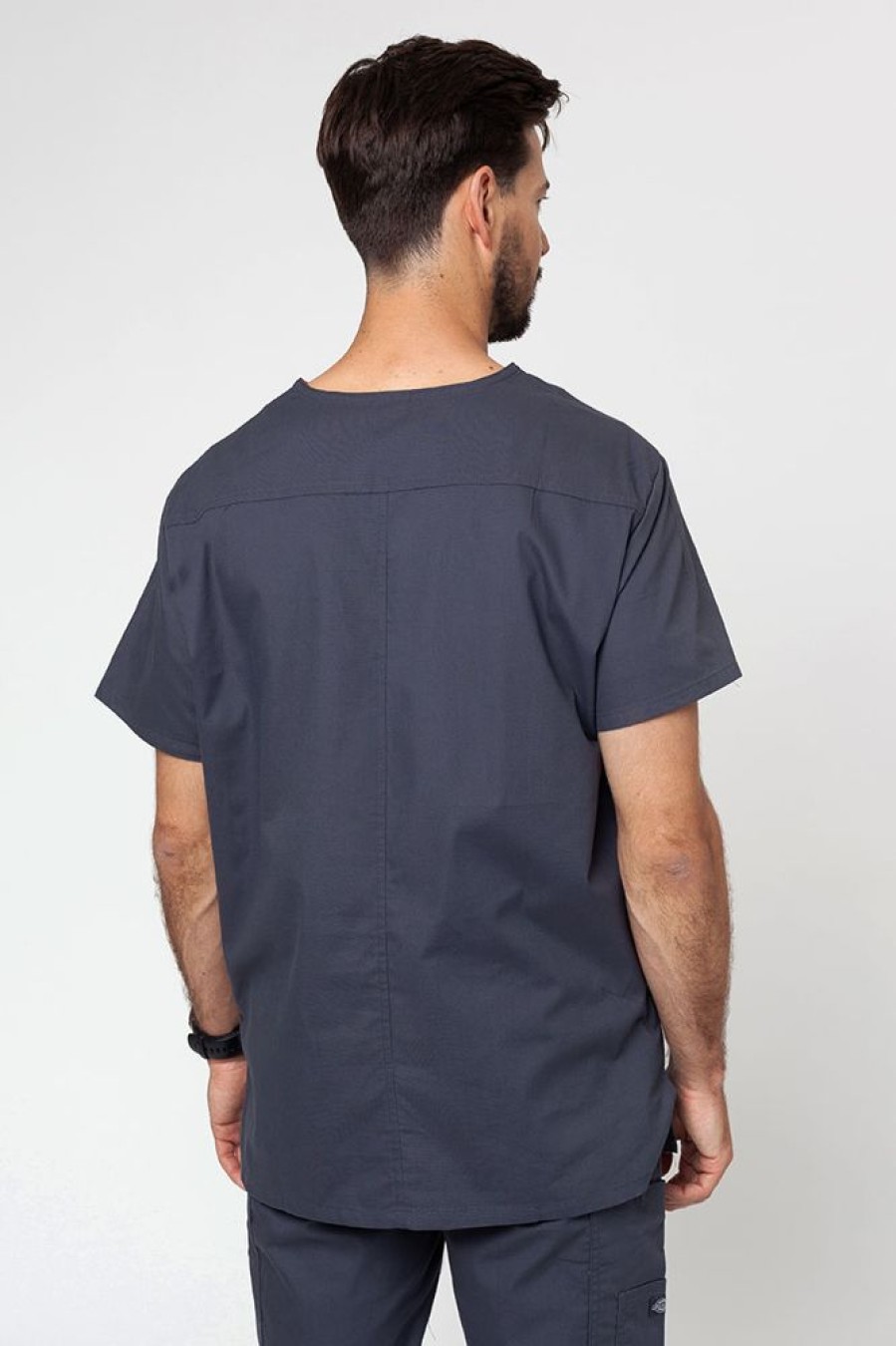 On Dickies | Bluza Medyczna Meska Dickies Eds Signature Men V-Neck Szara