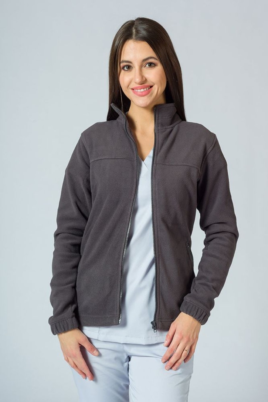 Ona Malfini | Bluza Polarowa Damska Malfini Fleece Jacket Stalowa