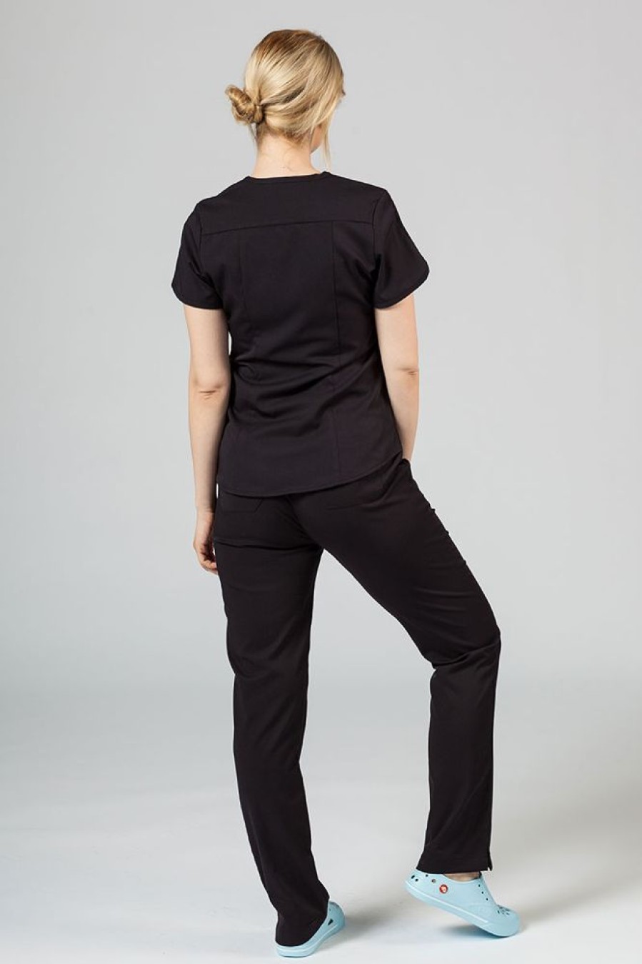 Ona Adar Medical Uniforms | Komplet Medyczny Adar Uniforms Yoga Czarny (Z Bluza Modern - Elastic)