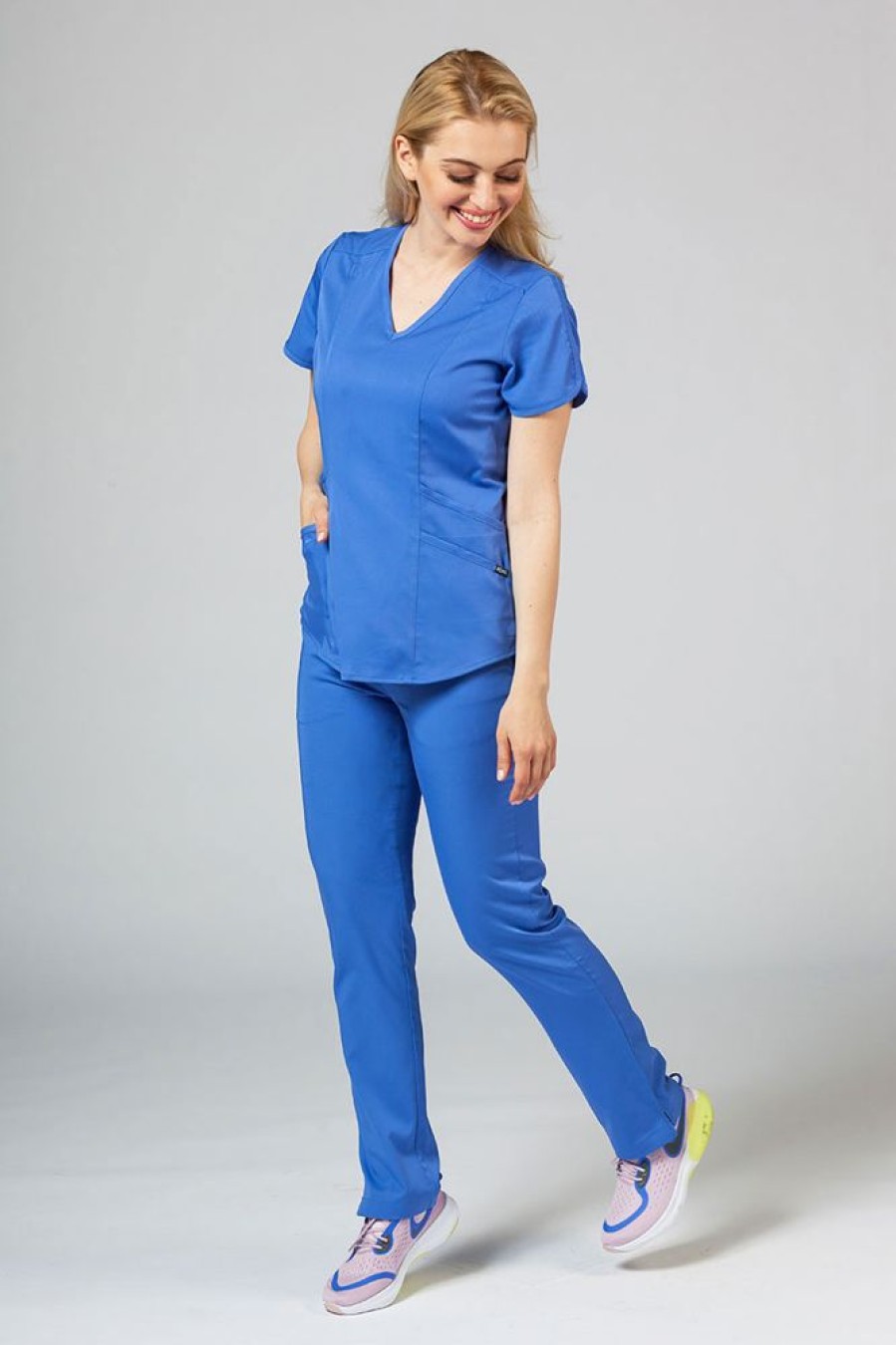 Ona Adar Medical Uniforms | Spodnie Damskie Adar Uniforms Leg Yoga Klasyczny Blekit