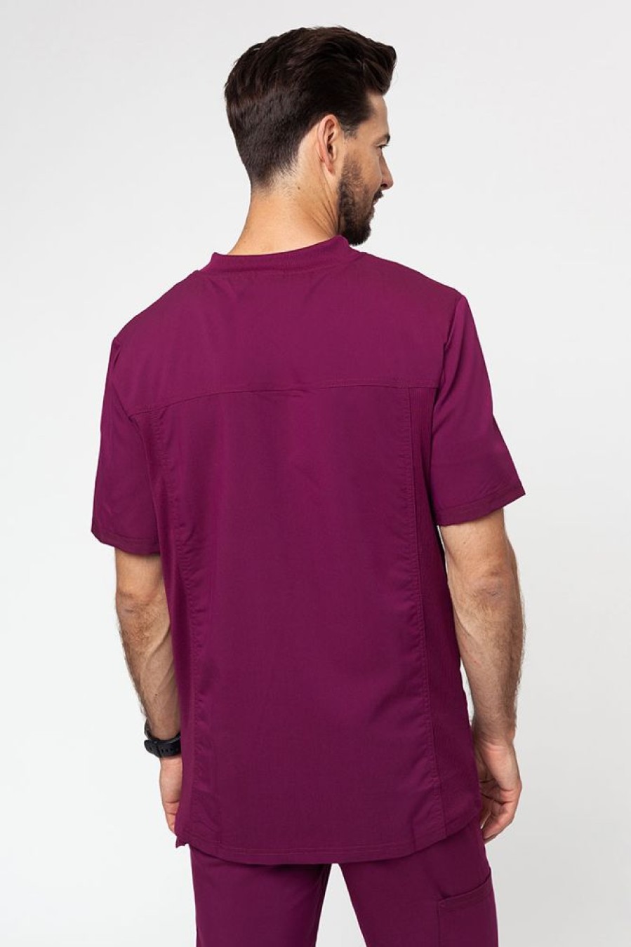 On Dickies | Bluza Medyczna Meska Dickies Balance Men V-Neck Wisniowa