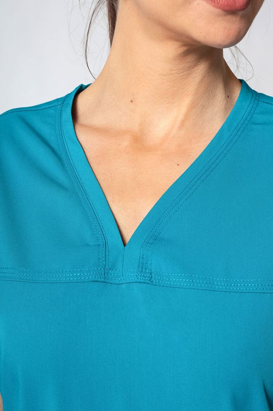 Ona Adar Medical Uniforms | Bluza Damska Adar Uniforms Sweetheart Morski Blekit