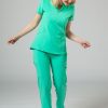 Ona Adar Medical Uniforms | Bluza Damska Adar Uniforms Notched Jasnozielona