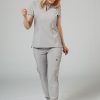 Ona Adar Medical Uniforms | Bluza Damska Adar Uniforms Notched Popielata