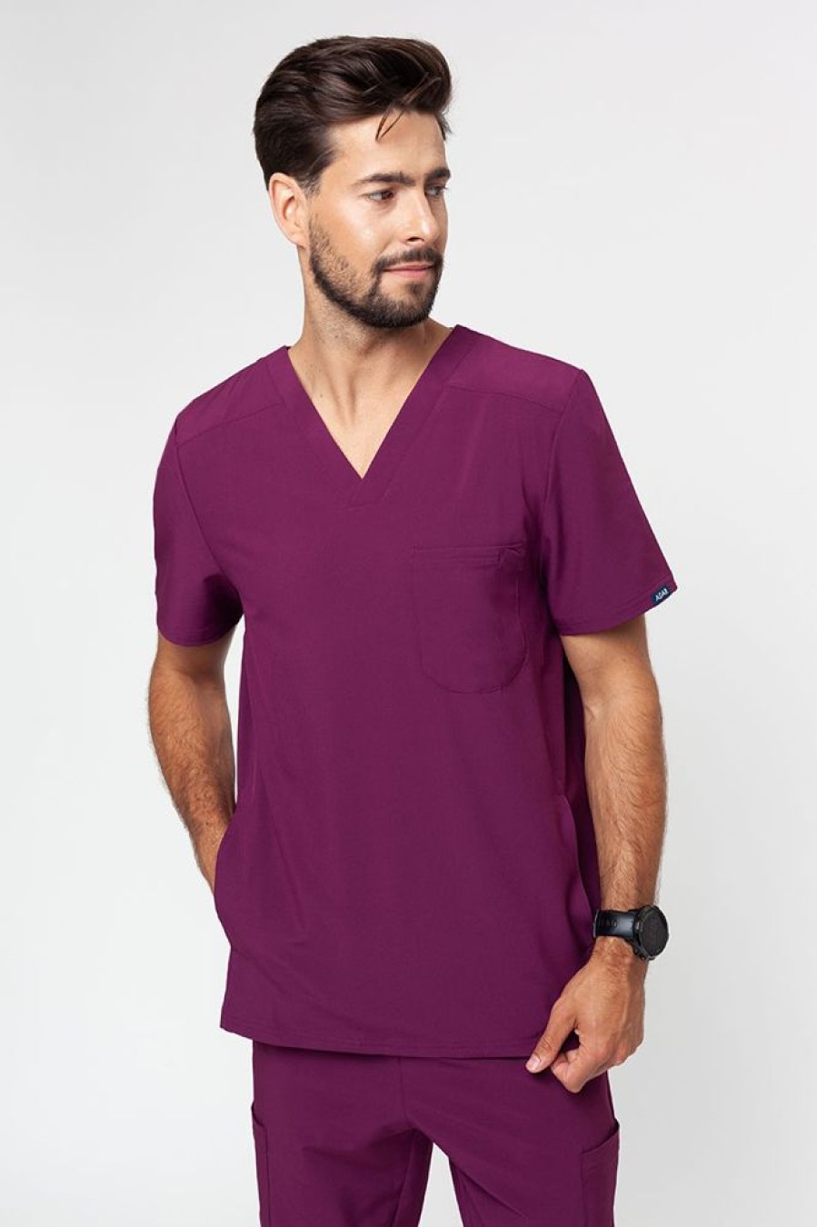 On Adar Medical Uniforms | Komplet Medyczny Meski Adar Cargo Wisniowy (Z Bluza Modern)