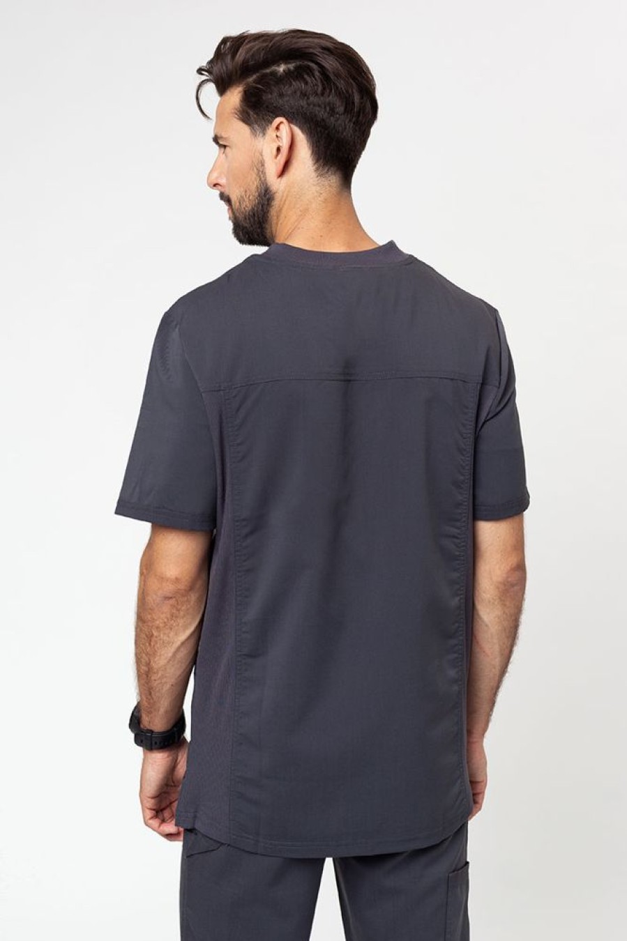 On Dickies | Bluza Medyczna Meska Dickies Balance Men V-Neck Szara