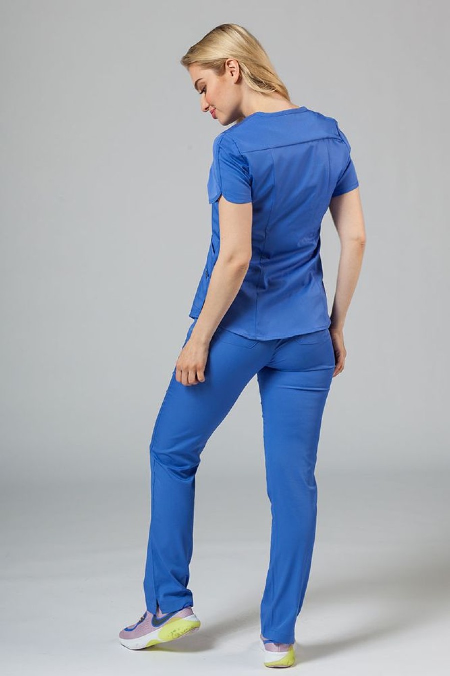 Ona Adar Medical Uniforms | Komplet Medyczny Adar Uniforms Yoga Klasyczny Blekit (Z Bluza Modern - Elastic)