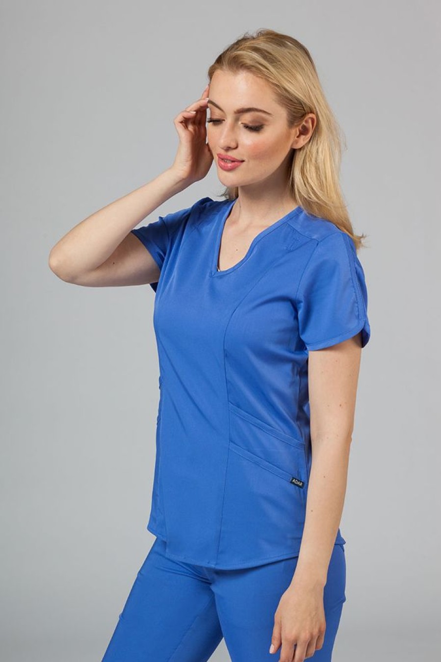 Ona Adar Medical Uniforms | Komplet Medyczny Adar Uniforms Yoga Klasyczny Blekit (Z Bluza Modern - Elastic)