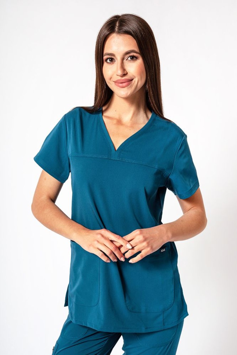 Ona Adar Medical Uniforms | Komplet Medyczny Adar Uniforms Ultimate Karaibski Blekit (Z Bluza Sweetheart - Elastic)