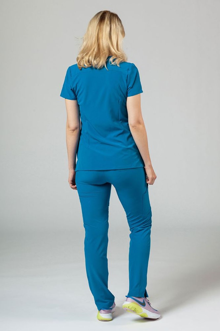 Ona Adar Medical Uniforms | Komplet Medyczny Adar Uniforms Cargo Krolewski Granat (Z Bluza Notched - Elastic)