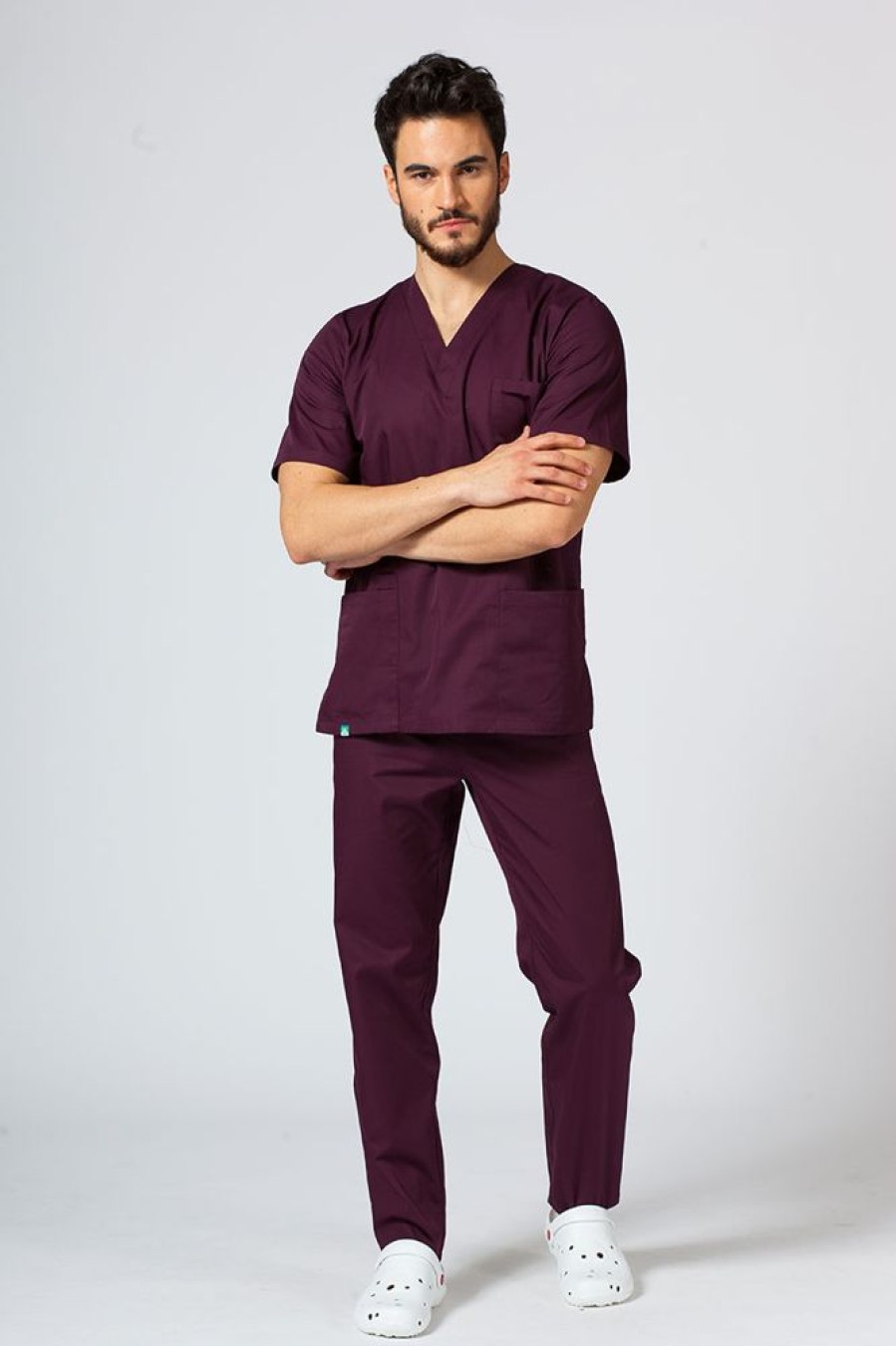 On Sunrise Uniforms | Bluza Medyczna Meska Sunrise Uniforms Basic Standard Burgundowa