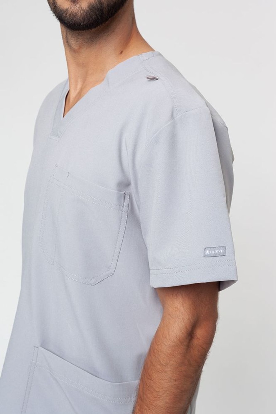 On Maevn Uniforms | Bluza Medyczna Meska Maevn Momentum Men V-Neck Popielata