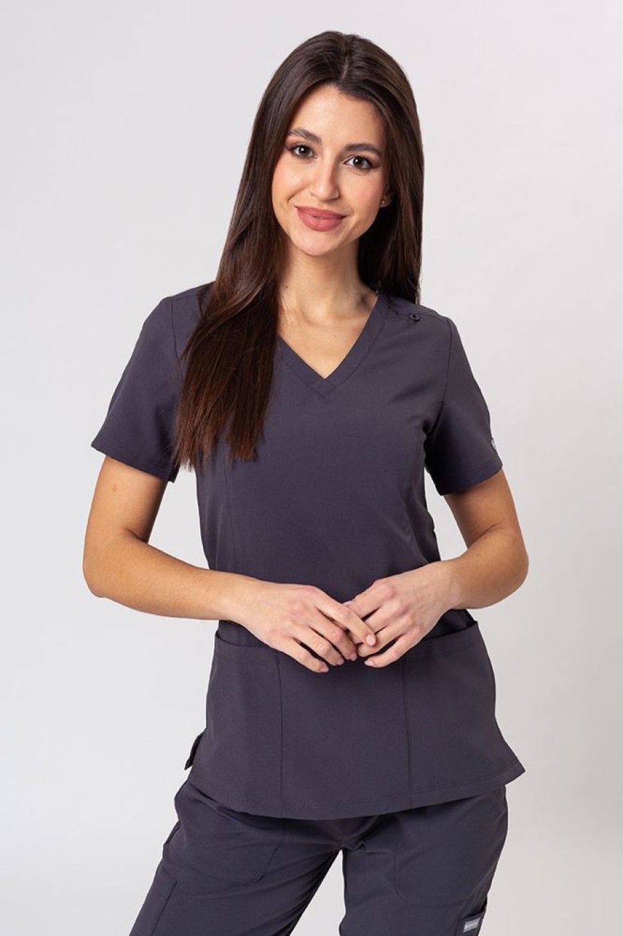 Ona Maevn Uniforms | Komplet Medyczny Damski Maevn Momentum (Bluza Double V-Neck, Spodnie 6-Pocket) Szary