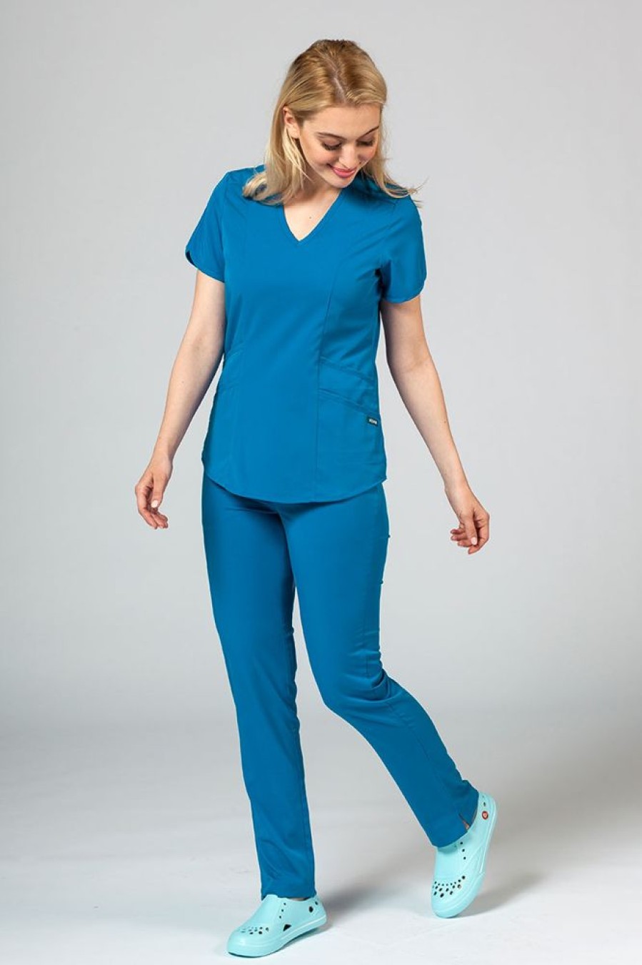 Ona Adar Medical Uniforms | Spodnie Damskie Adar Uniforms Leg Yoga Krolewski Granat