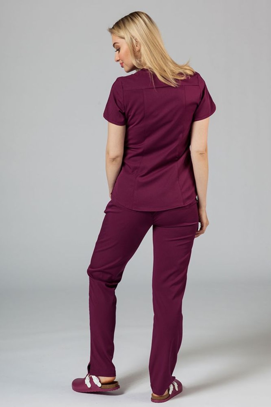 Ona Adar Medical Uniforms | Spodnie Damskie Adar Uniforms Leg Yoga Wisniowe