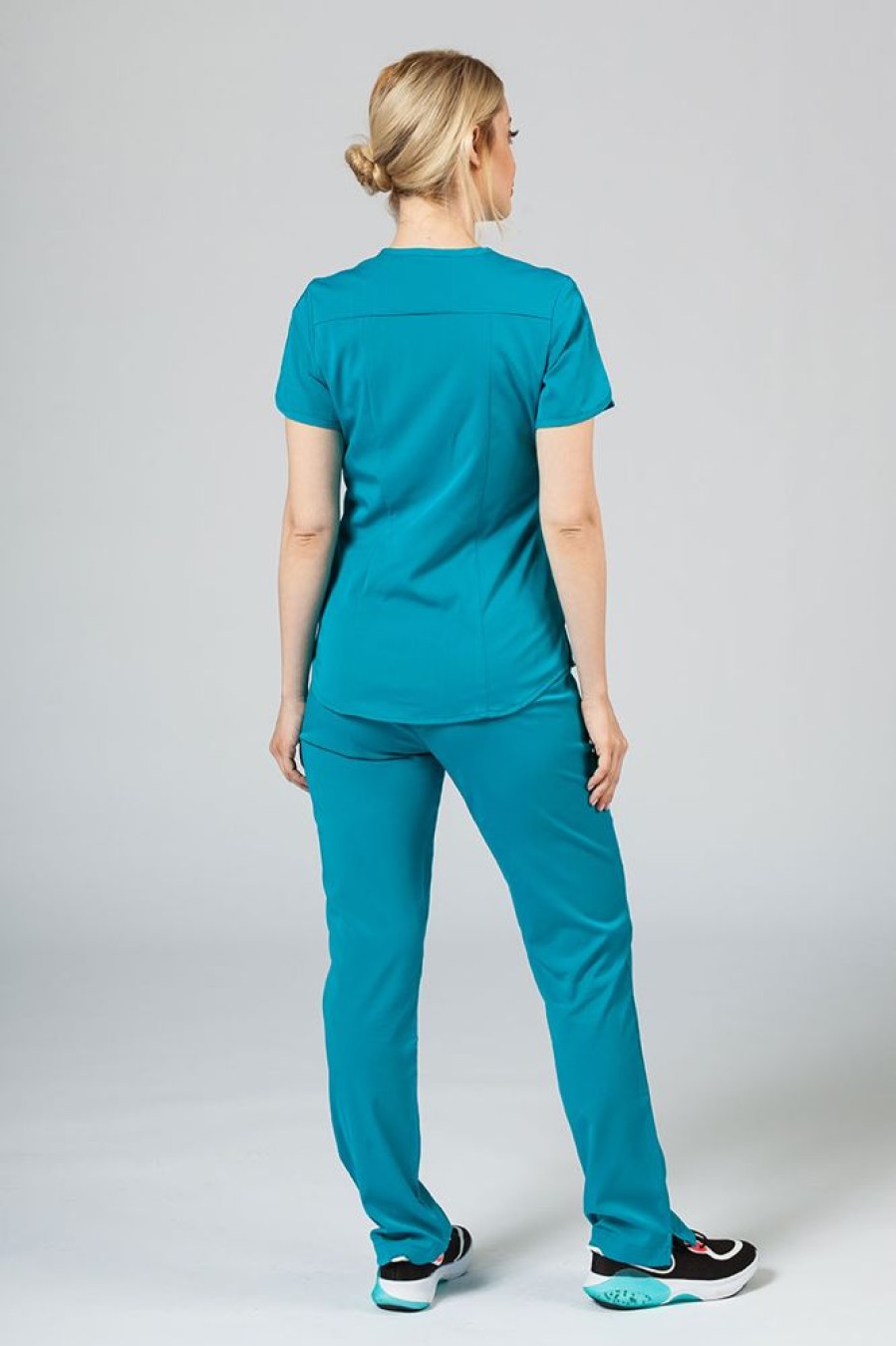 Ona Adar Medical Uniforms | Spodnie Damskie Adar Uniforms Leg Yoga Morski Blekit