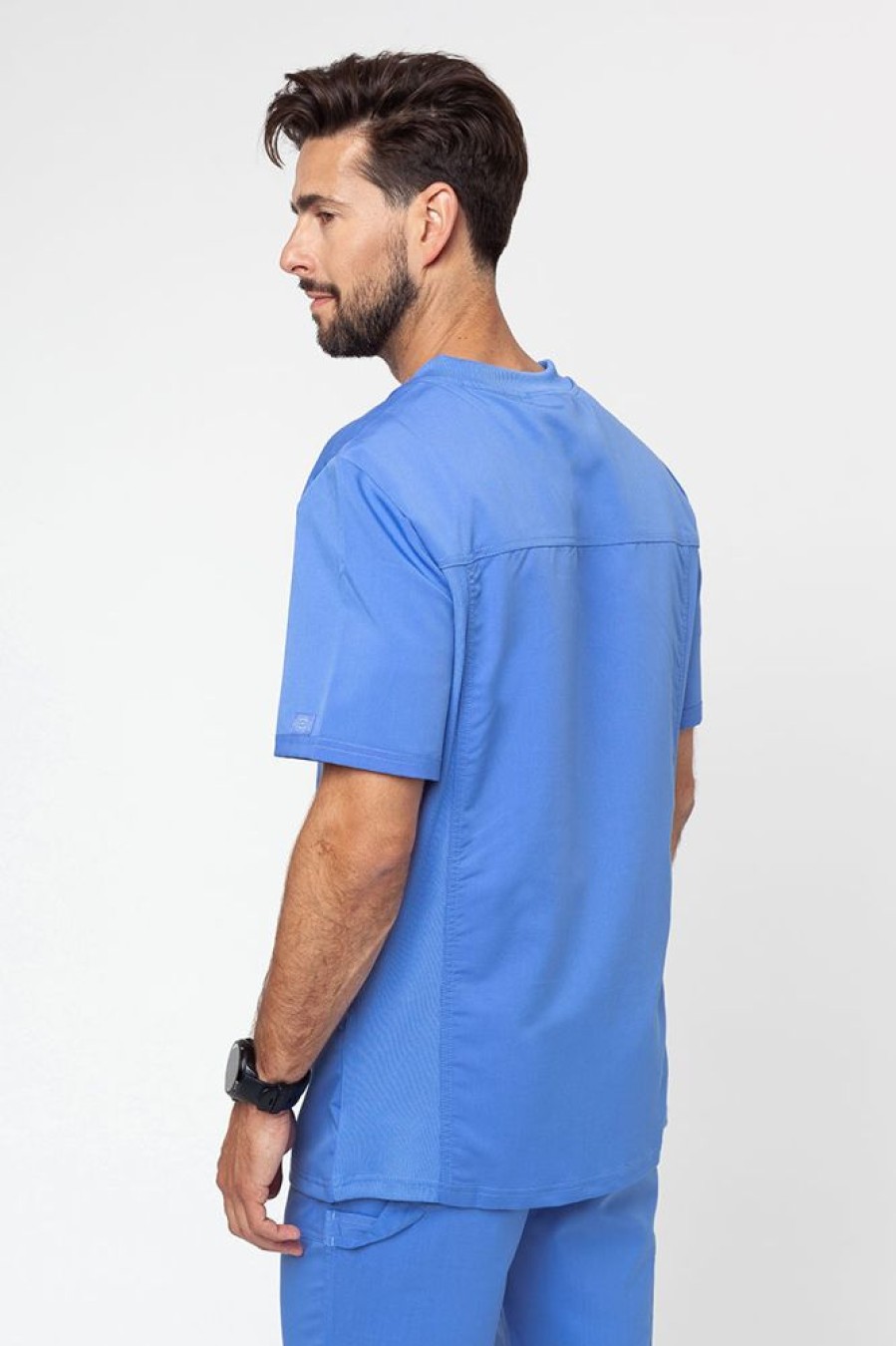 On Dickies | Bluza Medyczna Meska Dickies Balance Men V-Neck Klasyczny Blekit