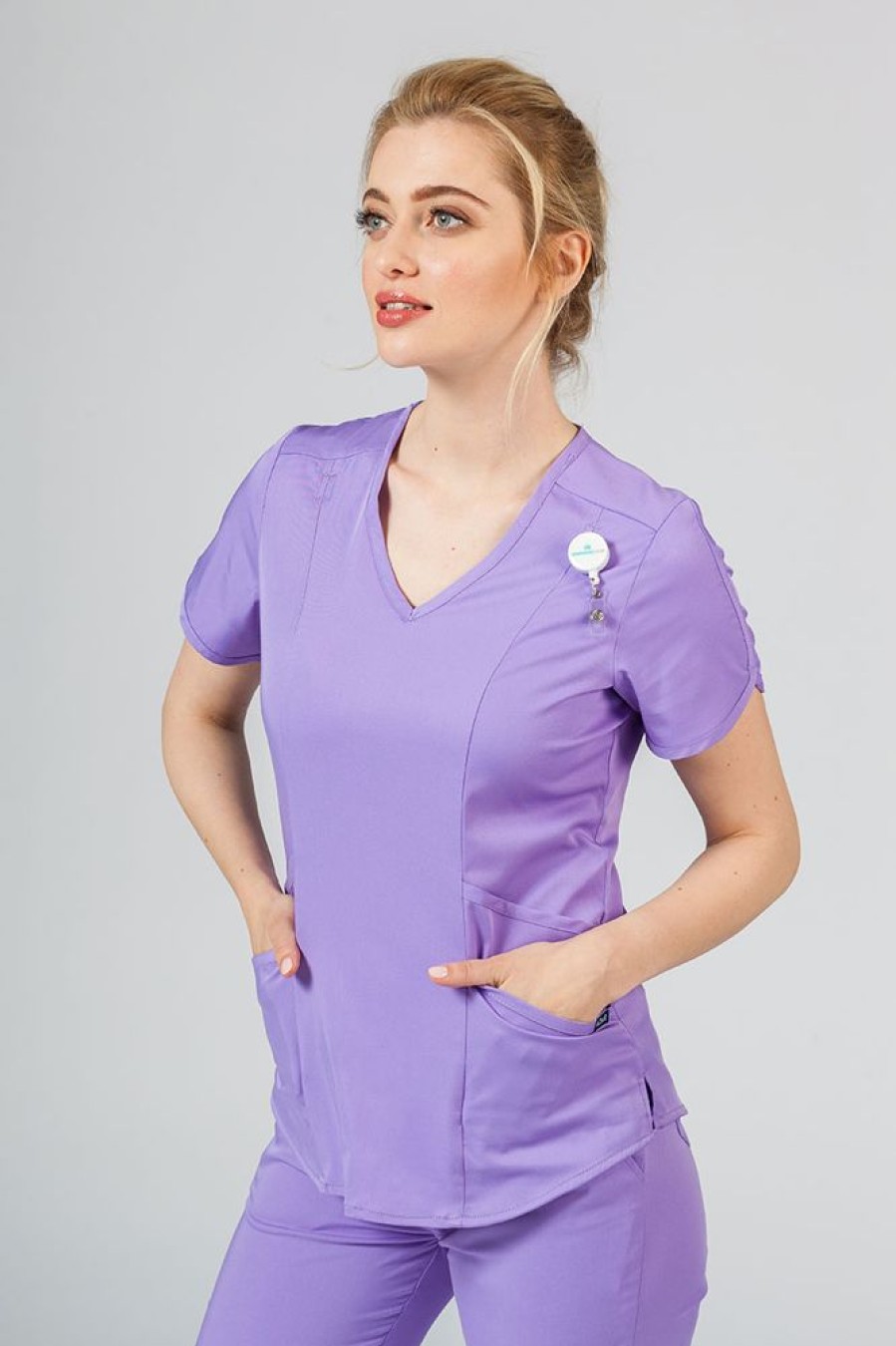 Ona Adar Medical Uniforms | Komplet Medyczny Adar Uniforms Yoga Lawendowy (Z Bluza Modern - Elastic)