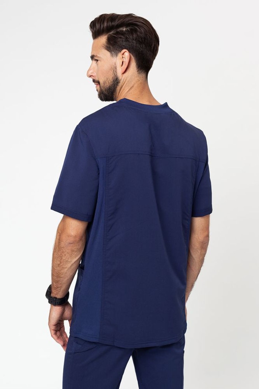 On Dickies | Bluza Medyczna Meska Dickies Balance Men V-Neck Ciemny Granat