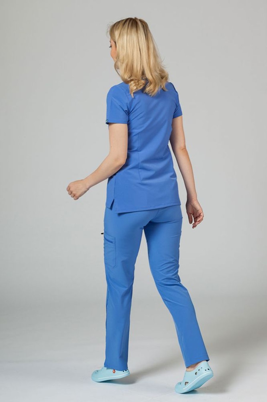 Ona Adar Medical Uniforms | Komplet Medyczny Adar Uniforms Cargo Klasyczny Blekit (Z Bluza Notched - Elastic)