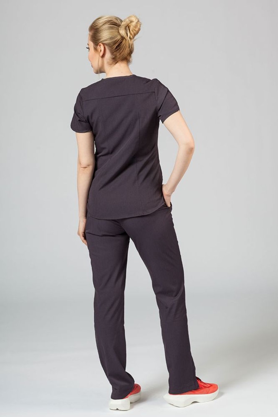 Ona Adar Medical Uniforms | Spodnie Damskie Adar Uniforms Leg Yoga Grafitowe