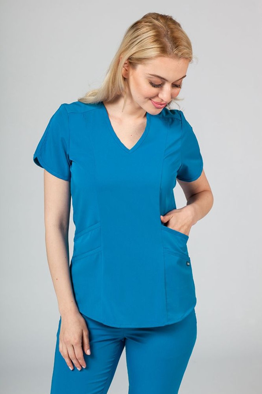 Ona Adar Medical Uniforms | Komplet Medyczny Adar Uniforms Yoga Krolewski Granat (Z Bluza Modern - Elastic)