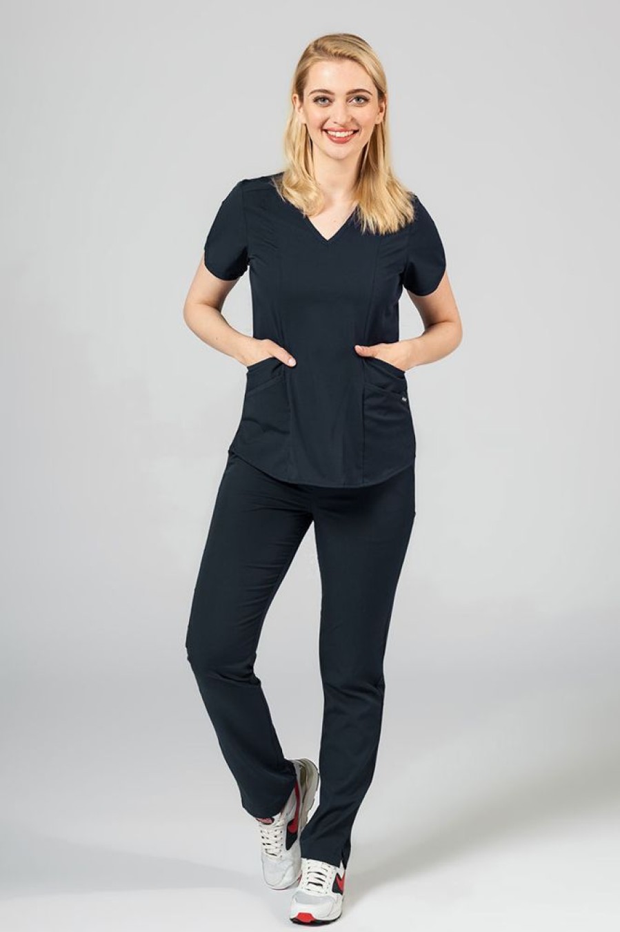 Ona Adar Medical Uniforms | Komplet Medyczny Adar Uniforms Yoga Ciemny Granat (Z Bluza Modern - Elastic)