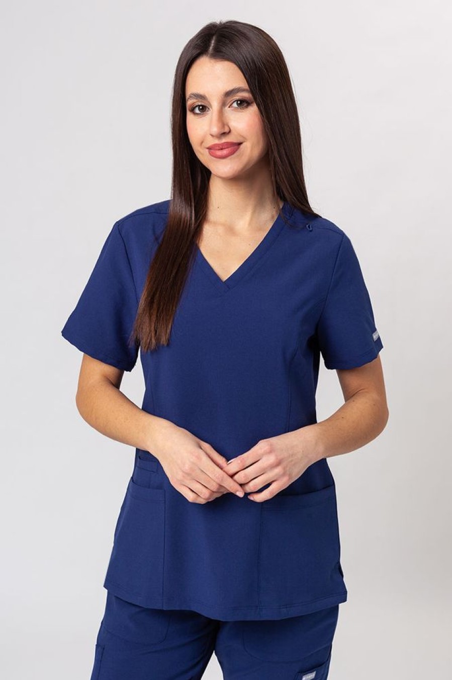 Ona Maevn Uniforms | Komplet Medyczny Damski Maevn Momentum (Bluza Double V-Neck, Spodnie 6-Pocket) Ciemny Granat